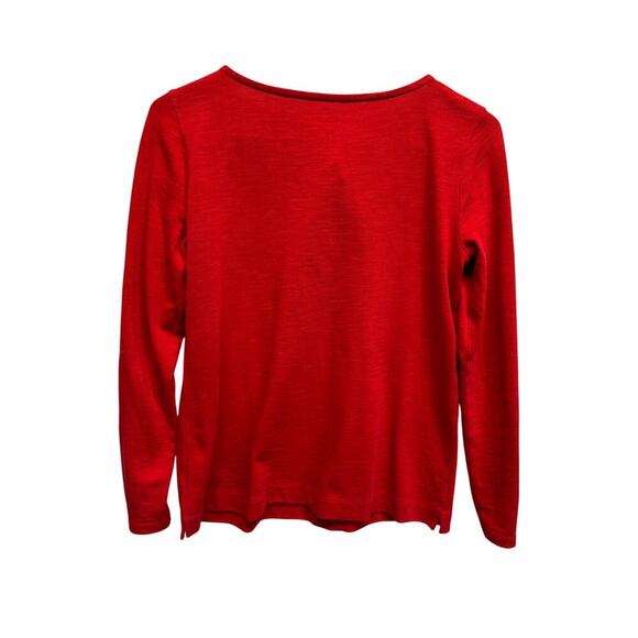 Talbots Small Petite Red Boat Neck Top Rope Neck Nautical Coastal July 4th - Picture 6 of 8